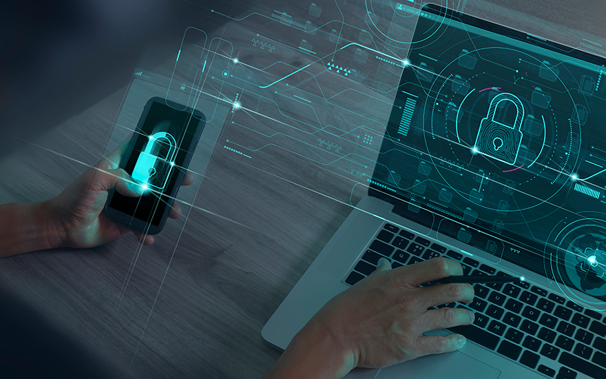 Secure laptop computer and phone